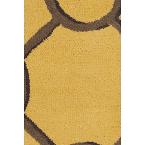 Chandra Stella Wool Rectangular Hand-tufted Rug, Yellow/Brown