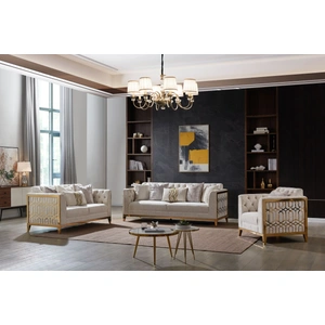 Cosmos Furniture Stella Fabric Living Room Sofa, Beige
