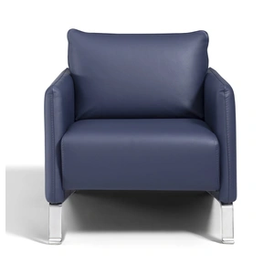Diven Living Stella Leather Armchair, Spessorato Blue Prussia