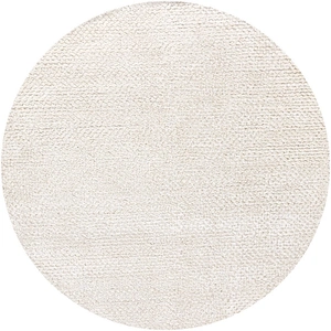 Chandra Strata Wool/Polyester Handmade Rug, 7'9-inch Round, White