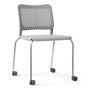 NARBUTAS Wait Conference Chair, Chrome-Plated Four-Leg Steel Frame w/Castors