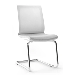 NARBUTAS Eva Visitor Chair w/White Plastic Body & Chromed Steel Base