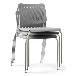 NARBUTAS Wait Set of Conference Chairs w/Chrome-Plated Four-Leg Steel Frame