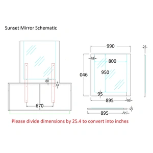 J&M Furniture Sunset Premium Rectangular Mirror, White