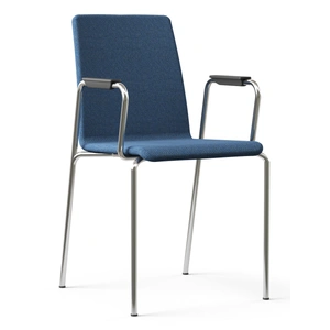 NARBUTAS Moon Stackable Conference Chair w/Integrated Armrests & Chromed Steel 4-Leg Frame
