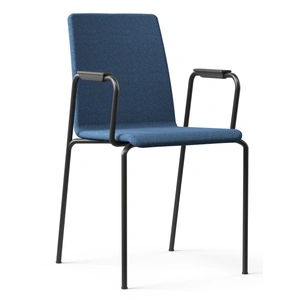 NARBUTAS Moon Stackable Conference Chair w/Integrated Armrests & Powder-Coated Steel 4-Leg Frame