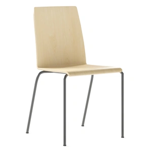 NARBUTAS Moon Conference Chair w/Shell in Wood & Powder-Coated Steel 4-Leg Frame