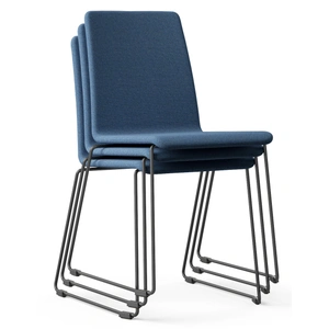 NARBUTAS Moon 3pc Stackable Conference Chairs w/Powder Coated Wire Steel Frame 