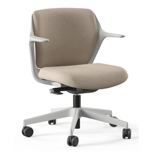 NARBUTAS OFY Low-Back Task Office Chair w/Non-Adjustable Armrests, Grey Frame