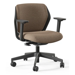 NARBUTAS OFY Low-Back Task Office Chair w/3D Adjustable Armrests, Black Frame