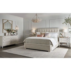 Universal Furniture Chelsea Wood Double Dresser w/6 Drawers, Alabaster
