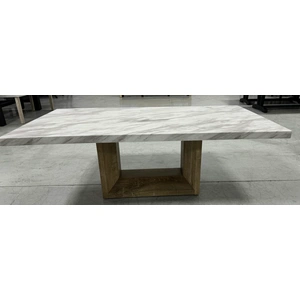 Global Furniture USA T02 Faux Marble Rectangular Coffee Table in Natural/White