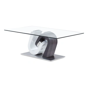 Global Furniture USA T4127 Glass Coffee Table, Dark Grey/White