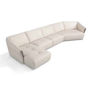 Diven Living Talento Modular Leather Customizable Sectional Sofa, Comp 1