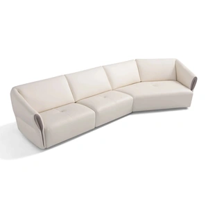 Diven Living Talento Modular Leather Sofa, Spessorato Neve