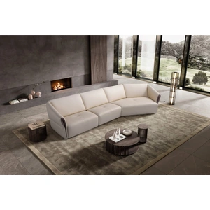 Diven Living Talento Modular Leather Sofa, Spessorato Neve