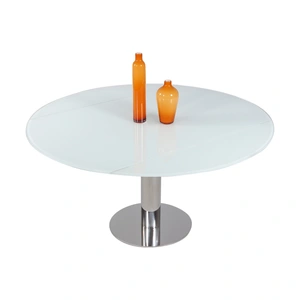 Chintaly Imports Tami Motion Extension Round Dining Table, White