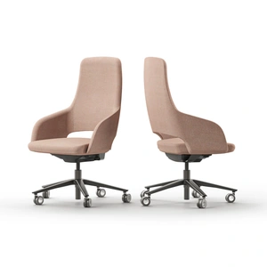 NARBUTAS Sandie Swivel Adjustable Task Chair w/Weight Sensitive Synchro Mechanism w/3 Locking Positions & 5-Star Base w/Castors
