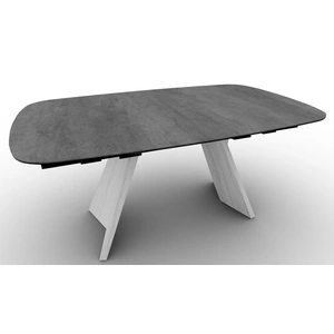 Calligaris Icaro W64.9-inch-79.9-inch-94.8-inch Ceramic/Wood Customizable Extendable Elliptical Dining Table