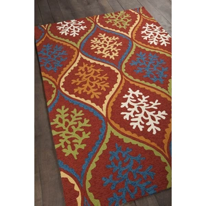 Chandra Terra Polypropylene Rectangular Handmade Rug, Red/Blue/Green/Orange/Cream/Yellow
