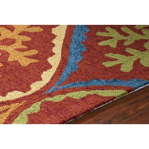 Chandra Terra Polypropylene Rectangular Handmade Rug, Red/Blue/Green/Orange/Cream/Yellow