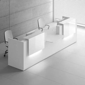 MDD Office Furniture Tera 151-inch Countertop Large Reception Desk w/Light Panels, ADA Compliance