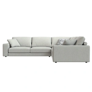 Modekraft Toledo Fabric L-Shaped Sectional Sofa w/Track Arms & Back Roller Support