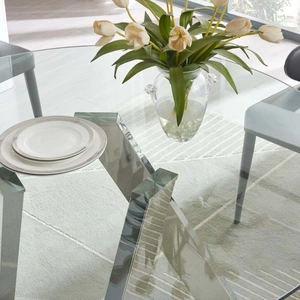 J&M Furniture Tower Glass Round Table