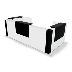 MDD Office Furniture Tera W132-inch U-Shaped Reception Desk w/3 Light Panels