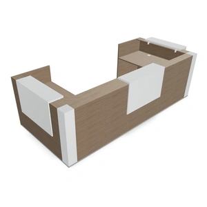 MDD Office Furniture Tera W147-inch U-Shaped Reception Desk w/3 Light Panels