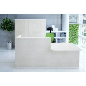 MDD Office Furniture Tera 88-inch Straight Small Reception Desk w/Left Counter Top, ADA Compilance