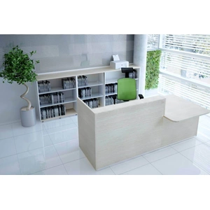 MDD Office Furniture Tera 88-inch Straight Small Reception Desk w/Left Counter Top, ADA Compilance