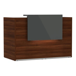 MDD Office Furniture WRS Tera 65-inch Straight Small Reception Desk w/LED Light, Lowland Nut/Gray