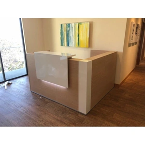 MDD Office Furniture Tera 72-inch L-Shaped Medium Reception Desk w/Light Panel