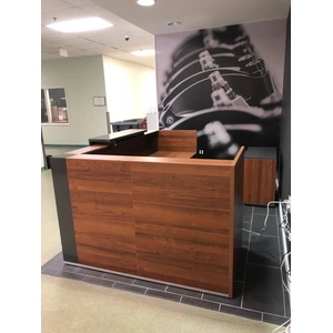 MDD Office Furniture Tera 80-inch L-Shaped Medium Reception Desk w/Light Panel