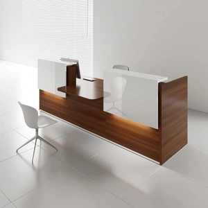 MDD Office Furniture Tera 120-inch Straight Medium Reception Desk w/Counter Top, ADA Compilance