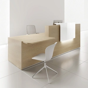 MDD Office Furniture Tera 120-inch Straight Large Reception Desk w/Right Counter Top, ADA Compilance