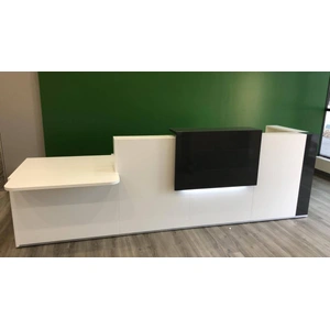 MDD Office Furniture Tera 153-inch L-Shape Large Reception Desk w/Right Counter Top, ADA Compilance