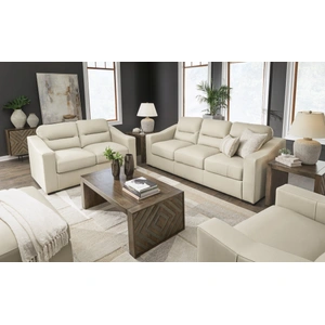 Ashley Furniture Treasure Trove Leather/Faux Leather Living Room Set, Almond