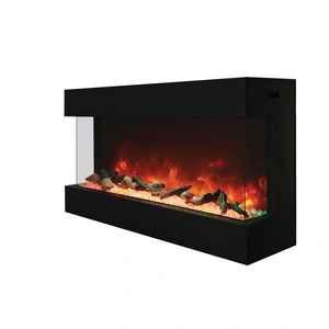 Amantii Tru View 3-Sided Glass Electric Fireplace, Appliance Depth 13 3/4-inch