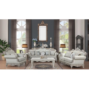 Galaxy Home Furnishings Tuscan Velvet Living Room Set, Silver