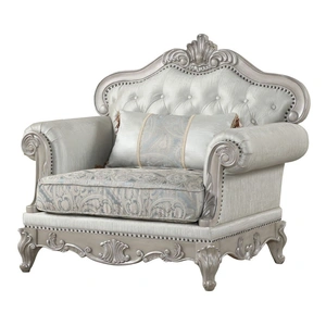 Galaxy Home Furnishings Tuscan Thick Velvet Chair, Silver