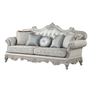 Galaxy Home Furnishings Tuscan Velvet Living Room Set, Silver