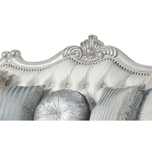 Galaxy Home Furnishings Tuscan Thick Velvet Sofa, Silver