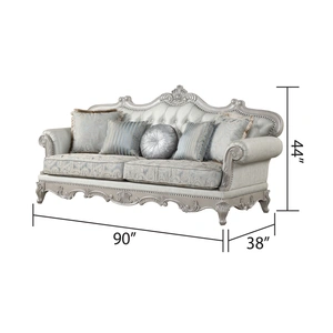Galaxy Home Furnishings Tuscan Thick Velvet Sofa, Silver