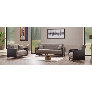 Casamode Tuxedo Polyester Convertible Storage Living Room Set