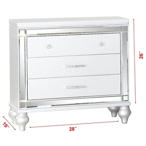 Galaxy Home Furnishings Sterling 3-Drawer Wood Veneer Nightstand