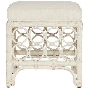 Universal Furniture Rattan Fabric Stool, Nomad Snow/Egret