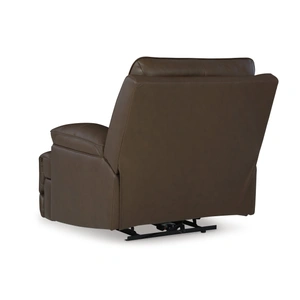 Ashley Furniture VonRyan Leather/PVC Power Recliner w/Adjustable Headrest, Tobacco