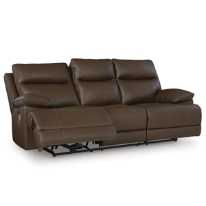 Ashley Furniture VonRyan Leather/PVC Power Reclining Sofa w/Adjustable Headrests, Tobacco